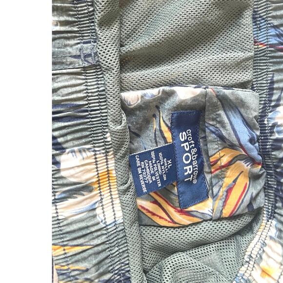 XL Swim Trunks Men’s Tropical Floral Board Shorts‎ Green Mesh Lined Summer Beach - Picture 4 of 4